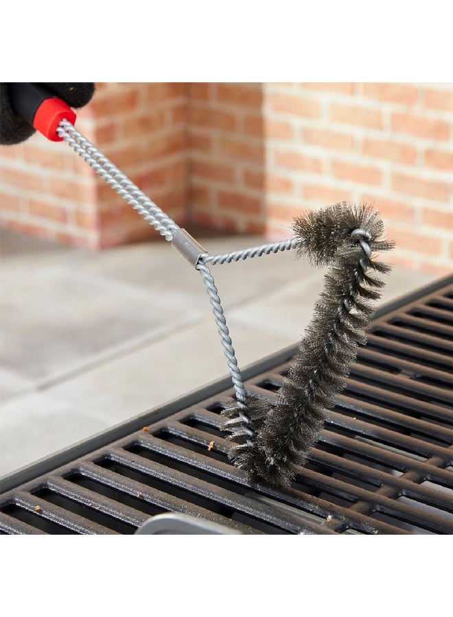 Weber 3-Sided Stainless Steel Durable Grill Brush Black and Silver 46 cm JAH6278 - Image 3